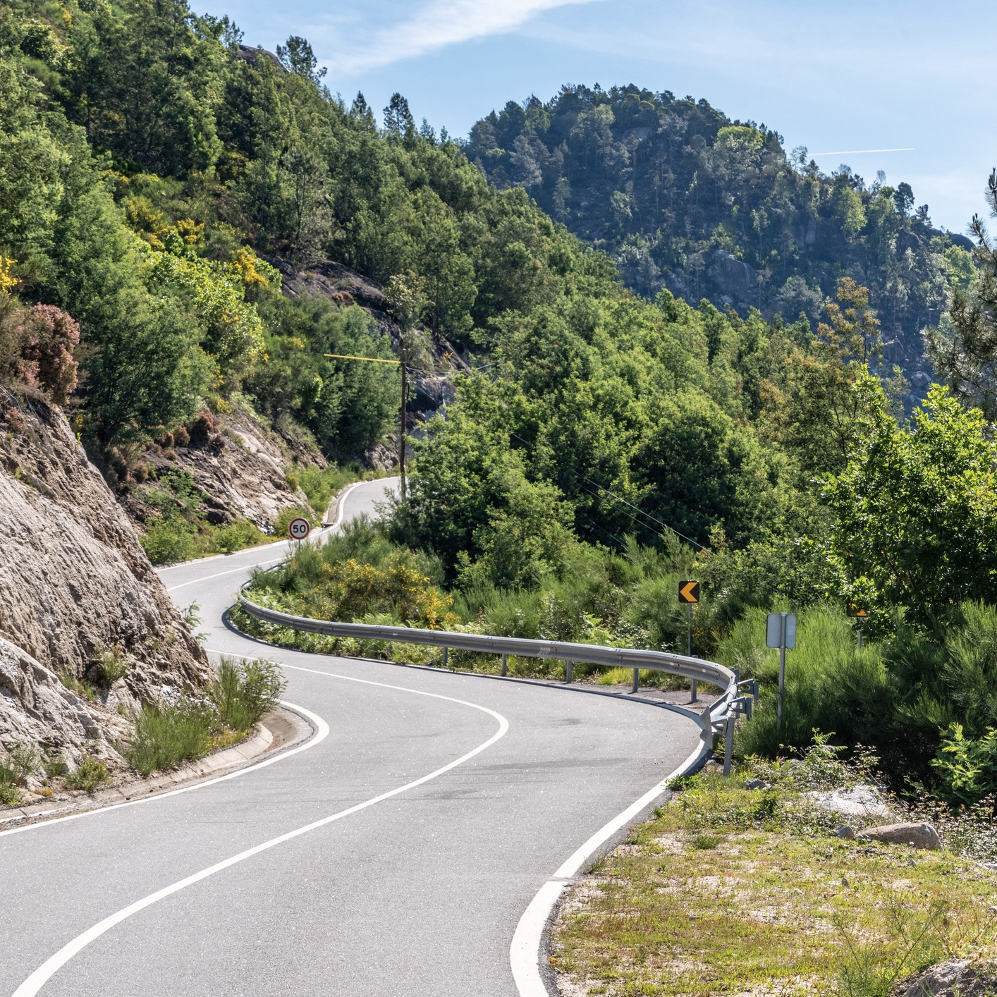 Winding road in the Peneda-Geres National Park Portugal